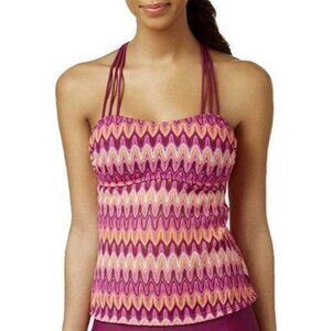 NWT Hula Honey S Peacock Festival Crochet Chevron Tankini Swim Top #88271